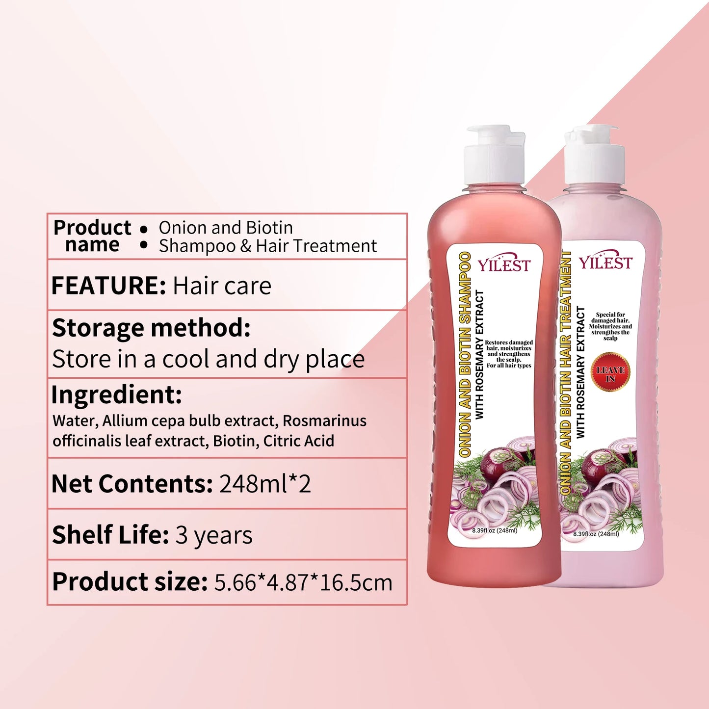 Onion, Biotin & Rosemary Shampoo Set
