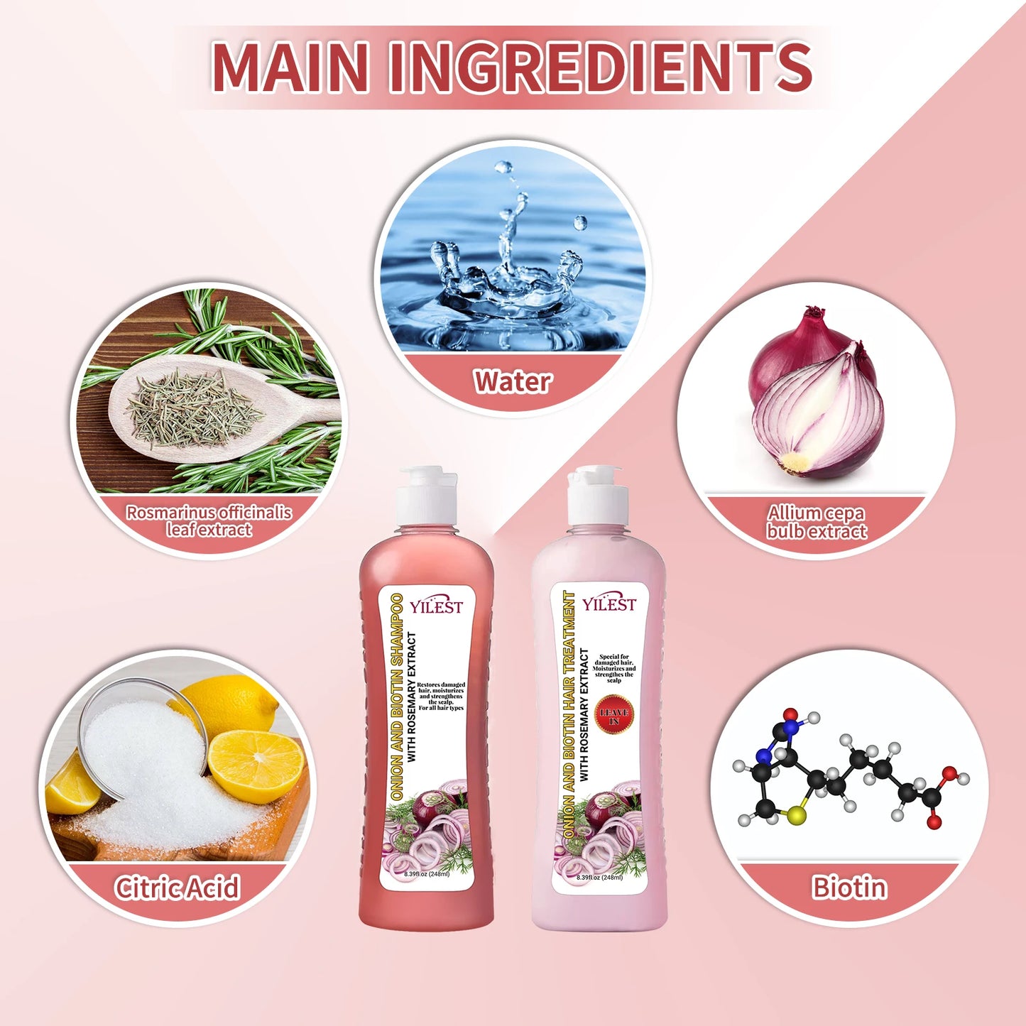 Onion, Biotin & Rosemary Shampoo Set
