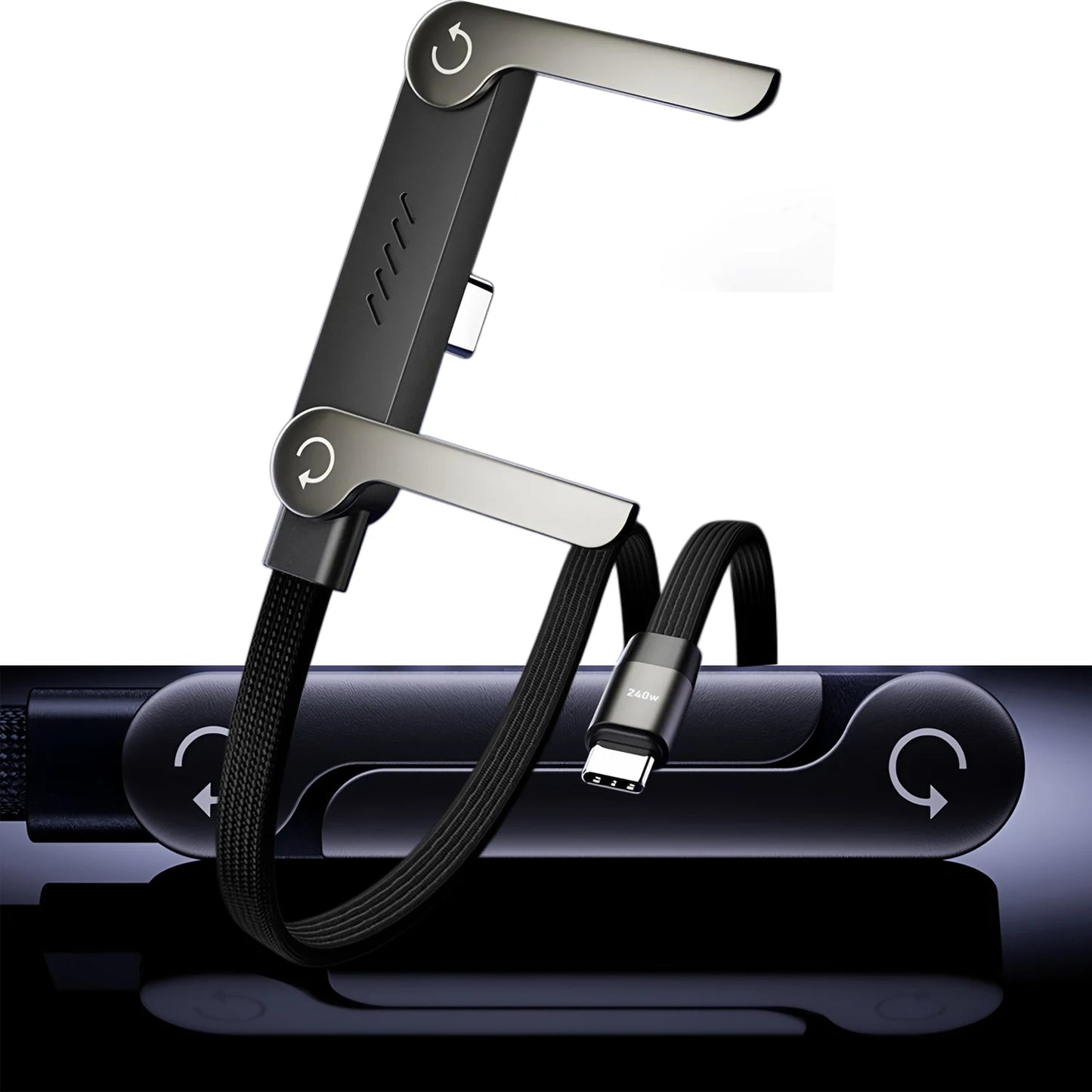 240W Charging Cable with Bracket Data Cable Type-C for Iphone and Samsung